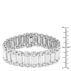 Men's Diamond Bracelet In Sterling Silver 5 Carats -Jewelry Sales Store mens diamond bracelet in sterling silver 5 carats ruler