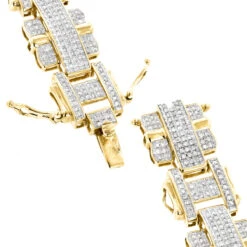 Men's 10K Yellow Gold Diamond Bracelet 3ct -Jewelry Sales Store mens diamond bracelet jewelry 10k 350ct p 43455 backye