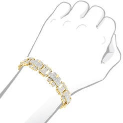 Men's 10K Yellow Gold Diamond Bracelet 3ct -Jewelry Sales Store mens diamond bracelet jewelry 10k 350ct p 43455 bodye