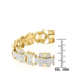 Men's 10K Yellow Gold Diamond Bracelet 3ct -Jewelry Sales Store mens diamond bracelet jewelry 10k 350ct p 43455 rulerye