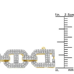 Men's Diamond Bracelet 10K Yellow Gold Mariner Chain Style 3.5 Carats -Jewelry Sales Store mens diamond bracelet solid 10k gold mariner chain style 35 carats 407170 ruler yellow