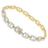 Men's Diamond Bracelet 10K Yellow Gold Mariner Chain Style 3.5 Carats