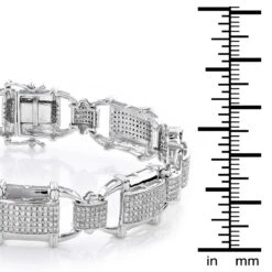 Men's Diamond 10K Yellow Gold 3.29ct Bracelet -Jewelry Sales Store mens diamond bracelets 10k gold 329ct p 43623 box