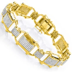 Men's Diamond 10K Yellow Gold 3.29ct Bracelet