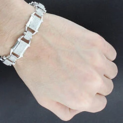 Men's Diamond 10K Yellow Gold 3.29ct Bracelet -Jewelry Sales Store mens diamond bracelets 10k gold 329ct p 43623bod