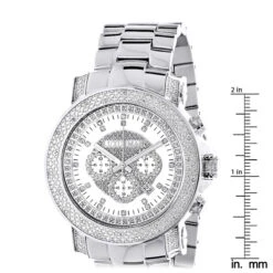 Men's Diamond Chronograph Watch By Luxurman 0.75ct Escalade -Jewelry Sales Store mens diamond chronograph watch by luxurman 075ct escalade ruler