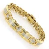 Men's Diamond Cross Bracelet 0.30ct Yellow Gold Plated Silver