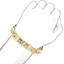 Men's Diamond Cross Bracelet 0.30ct Yellow Gold Plated Silver -Jewelry Sales Store mens diamond cross bracelet 030ct yellow gold plated silver bod