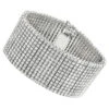 Sterling Silver Men's Diamond Cuff 2 Carat 12 Row Tennis Bracelet
