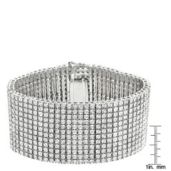 Sterling Silver Men's Diamond Cuff 2 Carat 12 Row Tennis Bracelet -Jewelry Sales Store mens diamond cuff bracelet in sterling silver 216ct ruler