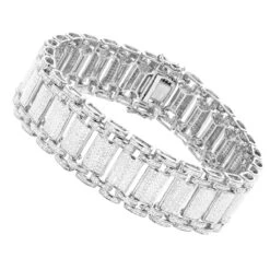 Men's Diamond Bracelet In Sterling Silver 5 Carats