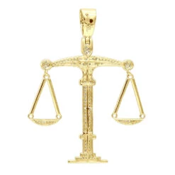 Men's Diamond Pendant | 3.25in Large 10K Yellow Gold Libra Pendant 3 Carats -Jewelry Sales Store mens diamond pendant 325in large real 10k gold libra pendant 3 carats 100503 backye