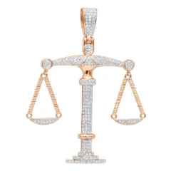 Men's Diamond Pendant | 3.25in Large 10K Yellow Gold Libra Pendant 3 Carats -Jewelry Sales Store mens diamond pendant 325in large real 10k gold libra pendant 3 carats 100503 ro