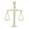 Men's Diamond Pendant | 3.25in Large 10K Yellow Gold Libra Pendant 3 Carats