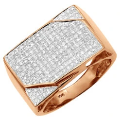 Men's Diamond Ring 0.78ct 10K White Gold -Jewelry Sales Store mens diamond ring 078ct 10k gold p 39895 rose 20221011 20221027