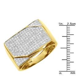 Men's Diamond Ring 0.78ct 10K White Gold -Jewelry Sales Store mens diamond ring 078ct 10k gold p 39895 ruler yellow 20221011 20221027