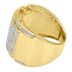 Men's Diamond Ring 10K Yellow Gold 0.96ct -Jewelry Sales Store mens diamond ring in 10k gold 096ct p 48020 backye