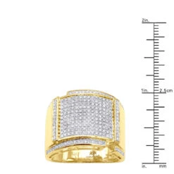 Men's Diamond Ring 10K Yellow Gold 0.96ct -Jewelry Sales Store mens diamond ring in 10k gold 096ct p 48020 rulerye