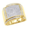 Men's Diamond Ring 10K Yellow Gold 0.96ct