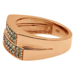 Men's Diamond Ring With Green Diamonds 14K Yellow Gold Unique Design 1.1ct -Jewelry Sales Store mens diamond ring with green diamonds 14k gold unique design 11ct 405882 g backro