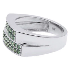 Men's Diamond Ring With Green Diamonds 14K Yellow Gold Unique Design 1.1ct -Jewelry Sales Store mens diamond ring with green diamonds 14k gold unique design 11ct 405882 g backwh