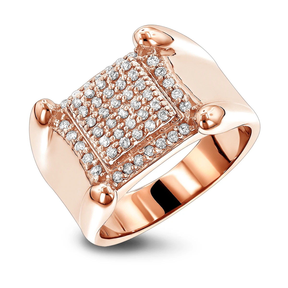 Men's 10K White Gold Round Diamond Ring 0.8ct 3 Men's 10K White Gold Round Diamond Ring 0.8ct - Image 3