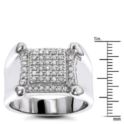 Men's 10K White Gold Round Diamond Ring 0.8ct 11 Men's 10K White Gold Round Diamond Ring 0.8ct -Jewelry Sales Store mens diamond rings 10k gold round diamond ring 077ct p 6899 rulerwh