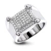 Men's 10K White Gold Round Diamond Ring 0.8ct