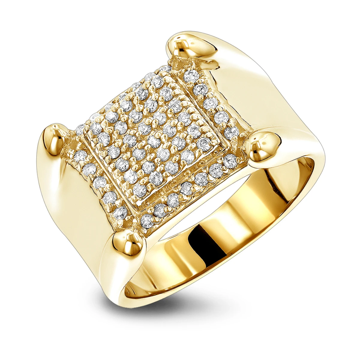 Men's 10K White Gold Round Diamond Ring 0.8ct 2 Men's 10K White Gold Round Diamond Ring 0.8ct - Image 2