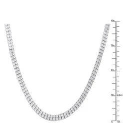 Men's Diamond Tennis Chain 10K Yellow Gold Affordable 2 Row Necklace 1ct -Jewelry Sales Store mens diamond tennis chain in real 10k gold affordable 2 row necklace 1ct 407129 ruler white