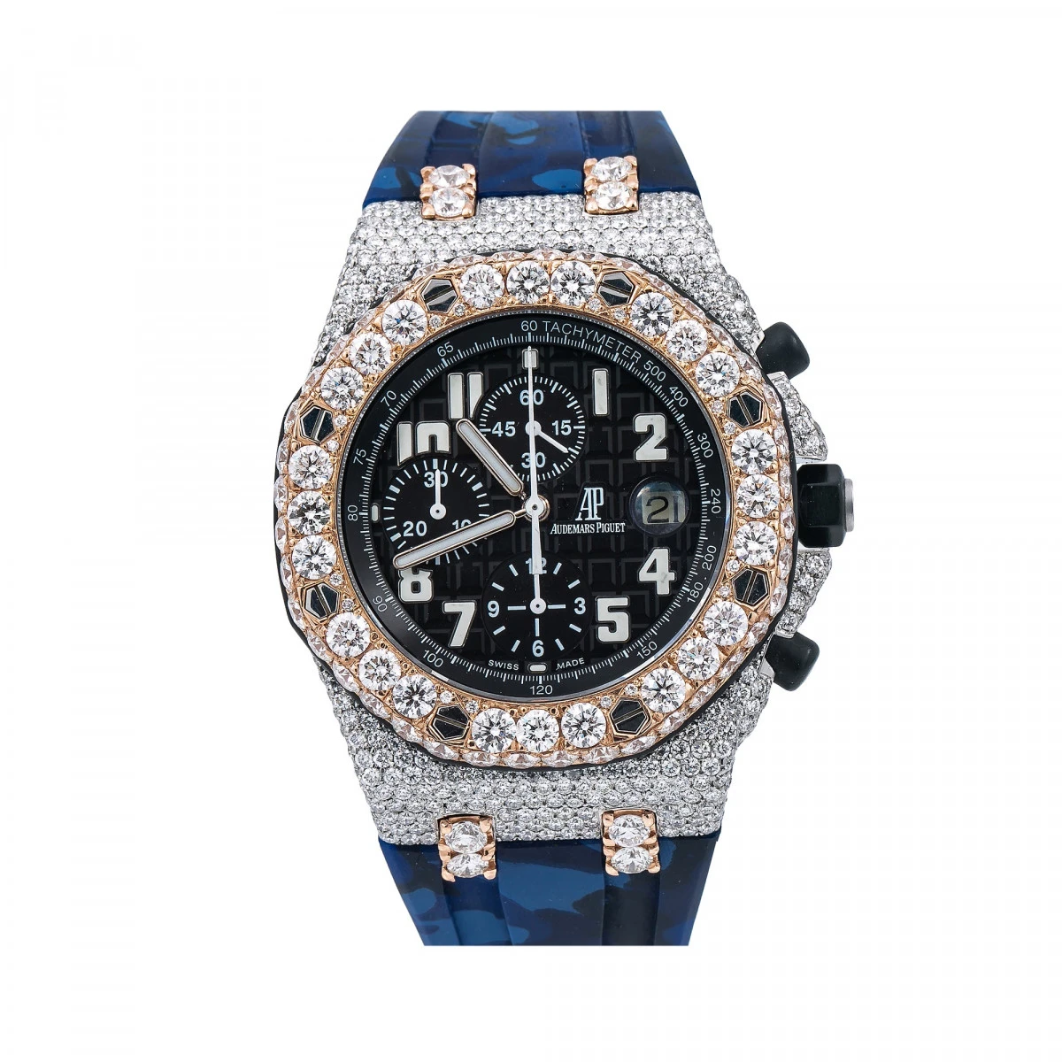 Men's Diamond Watch Audemars Piguet Royal Oak Offshore 18K Gold Black Dial 1 Men's Diamond Watch Audemars Piguet Royal Oak Offshore 18K Gold Black Dial