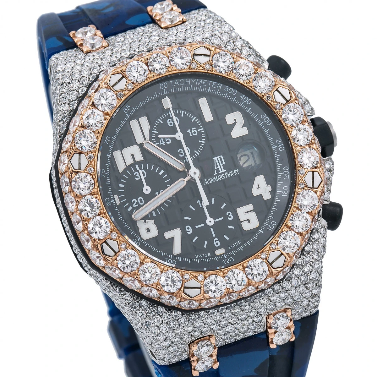 Men's Diamond Watch Audemars Piguet Royal Oak Offshore 18K Gold Black Dial 2 Men's Diamond Watch Audemars Piguet Royal Oak Offshore 18K Gold Black Dial - Image 2