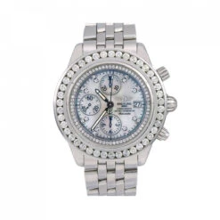 Men's Diamond Watch Breitling Chronomat Evolution 44mm White Dial W00697