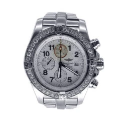 Men's Diamond Watch Breitling Super Avenger 48.5mm White Dial