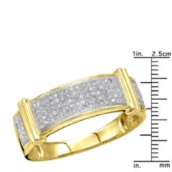 Men's Diamond Wedding Band 10K Yellow Gold 0.33ct -Jewelry Sales Store mens diamond wedding band 10k 034ct rulerye