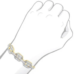 Mens Mariner Link Diamond Bracelet 10K Yellow Gold Round Baguette Diamonds 8ct -Jewelry Sales Store mens mariner link diamond bracelet solid 10k gold round baguette diamonds 8ct 407169 bodye