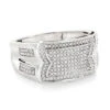Men's Pave Diamond Ring 10K White Gold Wedding Band 0.45ct