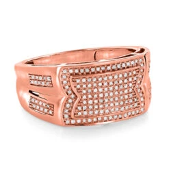 Men's Pave Diamond Ring 10K White Gold Wedding Band 0.45ct -Jewelry Sales Store mens pave diamond ring 10k gold wedding band 045ct ro