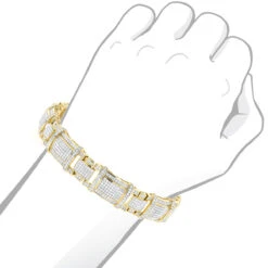 Men's Real Diamond Bracelet 10K Yellow Gold 4ct -Jewelry Sales Store mens real diamond bracelet 10k 471ct p 43453 bodye