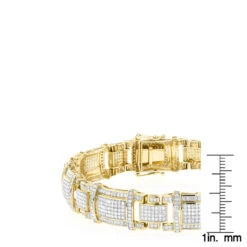 Men's Real Diamond Bracelet 10K Yellow Gold 4ct -Jewelry Sales Store mens real diamond bracelet 10k 471ct p 43453 rulerye