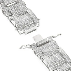Men's Sterling Silver Diamond Bracelet 7ct -Jewelry Sales Store mens silver diamond bracelet 745ct p 43657 clasp