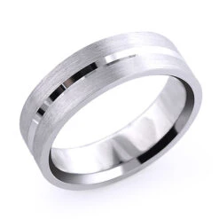 Men's Simple Wedding Band Solid Platinum
