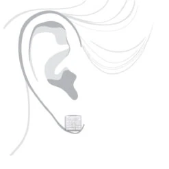 Men's Single Princess Cut Diamond Stud Earring 14K White Gold 1ct -Jewelry Sales Store mens single princess cut diamond stud earring 14k gold 1ct 3