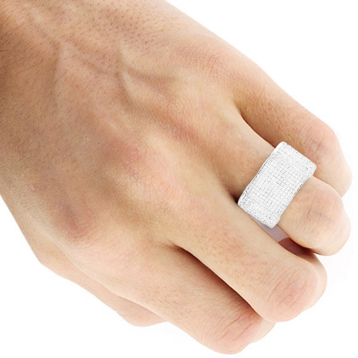 Men's Sterling Silver Diamond Ring 1.50ct 3 Men's Sterling Silver Diamond Ring 1.50ct - Image 3