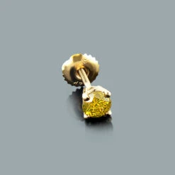 Men's Yellow Diamond Stud Earring 0.25ct 14K Yellow Gold