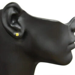 Men's Yellow Diamond Stud Earring 0.25ct 14K Yellow Gold -Jewelry Sales Store mens yellow diamond stud earring 025ct 14k gold 3