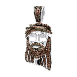 Mini Diamond Jesus Face Pendant 10K Yellow Gold 1/2 Carat Red Diamonds 9 Mini Diamond Jesus Face Pendant 10K Yellow Gold 1/2 Carat Red Diamonds -Jewelry Sales Store mini diamond jesus face pendant solid 10k gold 12 carat red diamonds wh