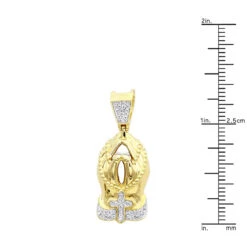 Mini Praying Hands And Cross Diamond Pendant For Men 10K Yellow Gold 0.25ct -Jewelry Sales Store mini praying hands and cross diamond pendant for men in 10k gold 0 25ct rulerye