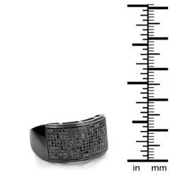 Men's Pave Black Diamond Ring 10K Black Plated Gold Band 0.68ct -Jewelry Sales Store pave black diamond ring 10k 068ct p 42278 ruler