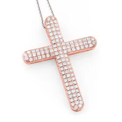 Pave Diamond Cross Pendant 4 Carats 14K White Gold 7 Pave Diamond Cross Pendant 4 Carats 14K White Gold -Jewelry Sales Store pave diamond cross pendant 406ct 14k p 40962 ro